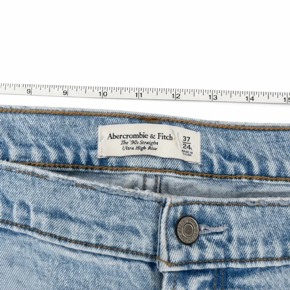 Abercrombie & Fitch Ultra High-Rise The 90s‎ Straight Blue Jeans Size 37|24